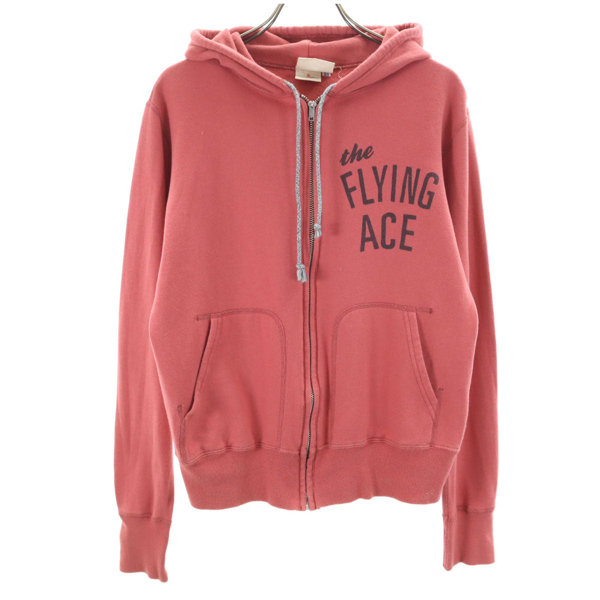 Two Moon トゥームーン Vintage SNOOPY 長袖 ジップパーカー 40/38 レッド系 スウェット 裏起毛 レディース