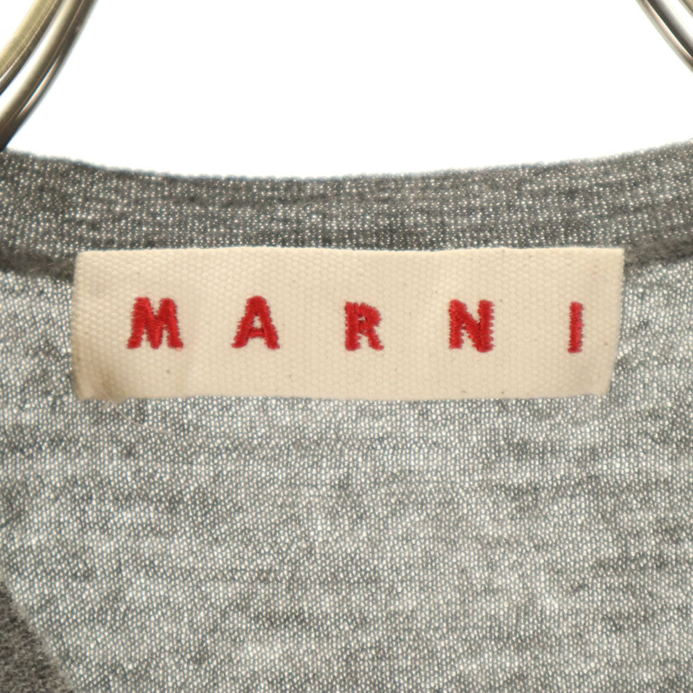 マルニ イタリア製 カシミヤブレンド 5分袖 Vネック セーター 38 グレー MARNI ニット レディース