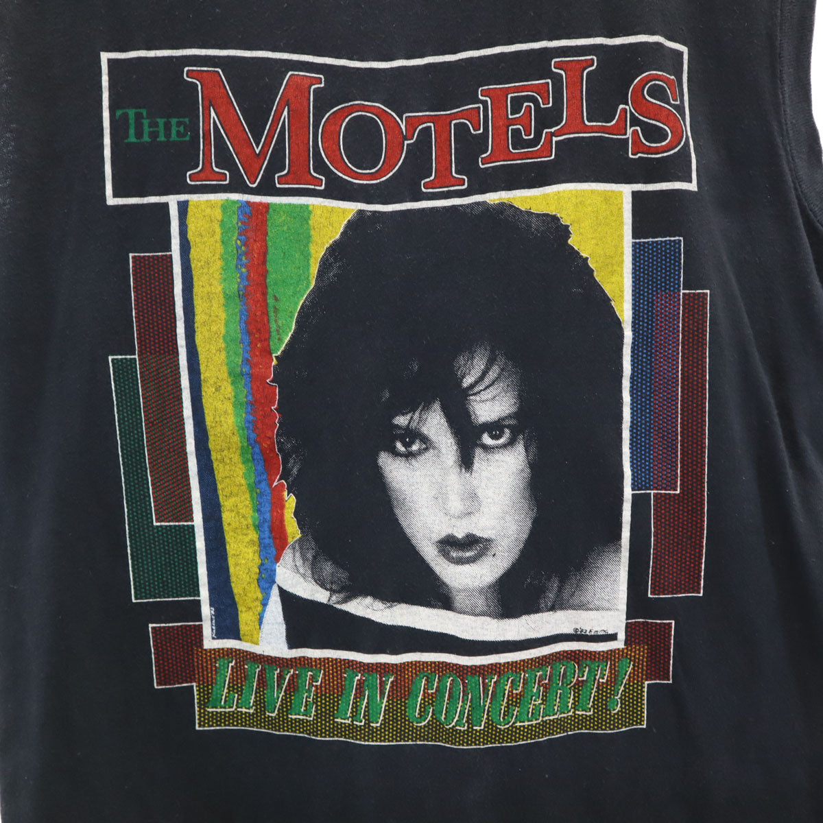 SCREEN STARS スクリーンスターズ 80s USA製 ヴィンテージ THE MOTELS ノースリーブ タンクトップ M ブラック モーテルズ メンズ