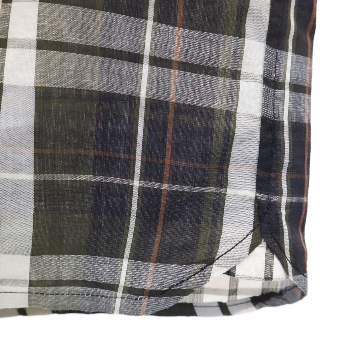 Mackintosh マッキントッシュ チェック柄 半袖 シャツ M カーキ メンズ