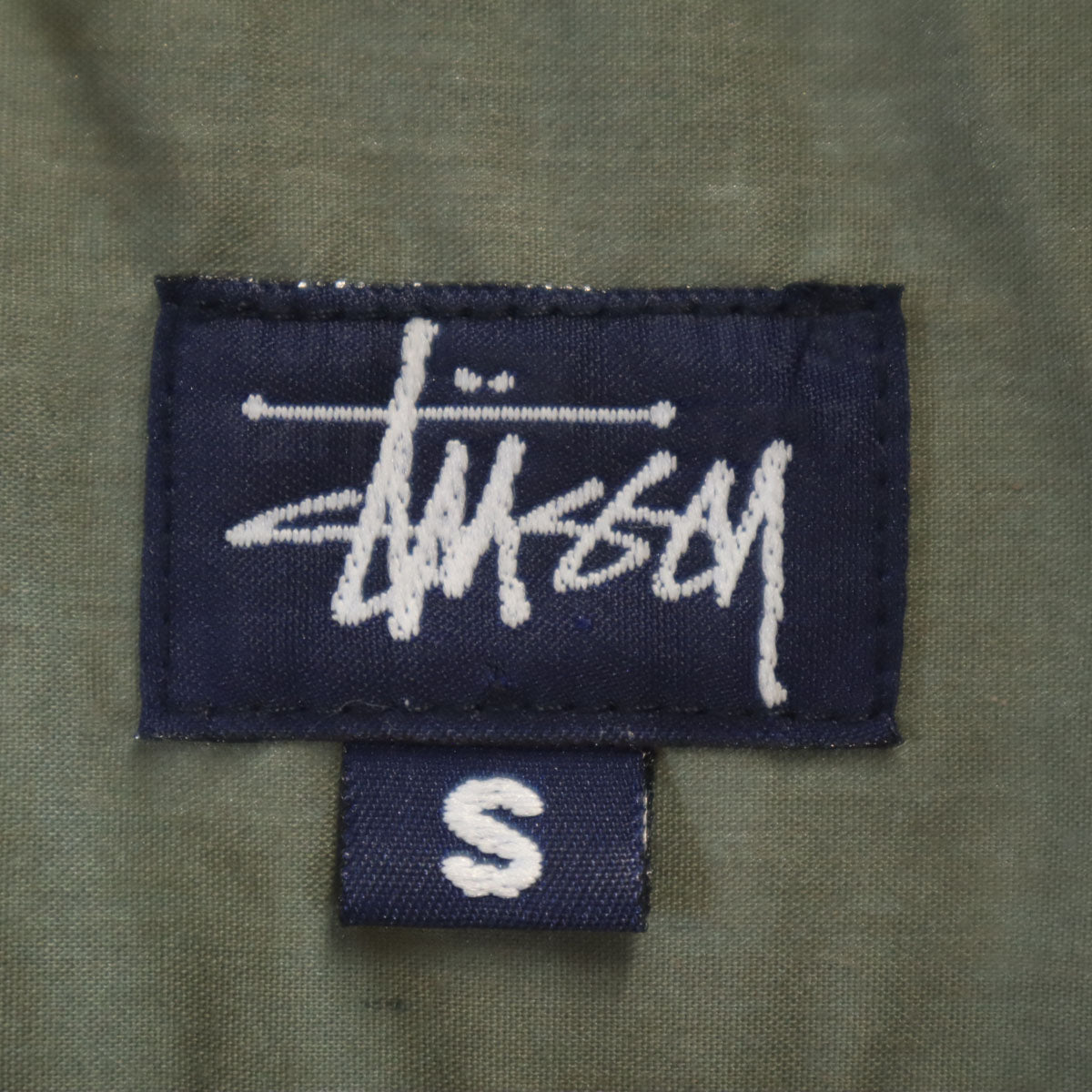 STUSSY ステューシー 90s USA製 オールド 紺タグ 半袖 シャツ S オリーブ系 メンズ