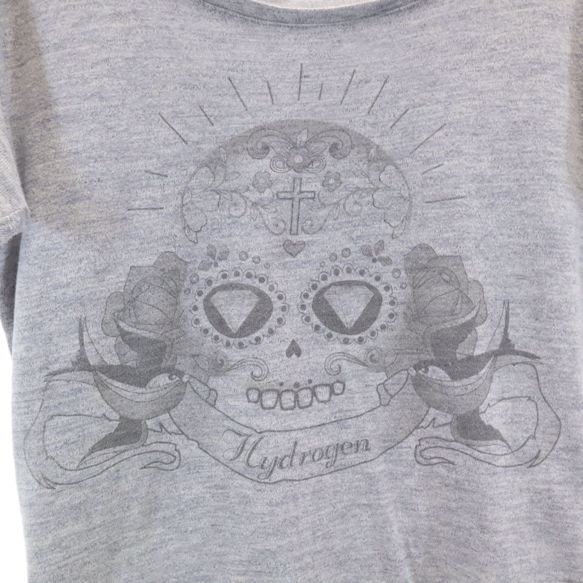 HYDROGEN ハイドロゲン イタリア製 スカル 半袖 Tシャツ S グレー レディース
