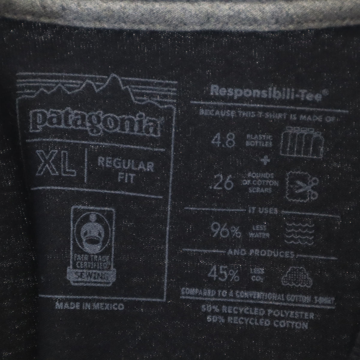 patagonia パタゴニア バックロゴ 半袖 レスポンシビリティー Tシャツ XL ブラック 38504SP20 アウトドア メンズ