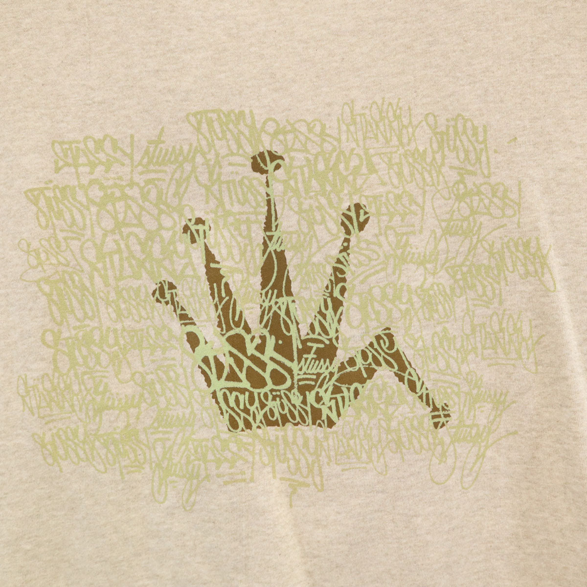 STUSSY ステューシー 90s 紺タグ オールド 半袖 Tシャツ S ベージュ メンズ