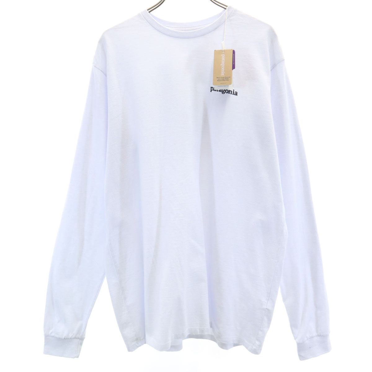 美品 patagonia パタゴニア バックプリント 長袖 Tシャツ M ブルーホワイト 38517SP22 アウトドア ロンT メンズ