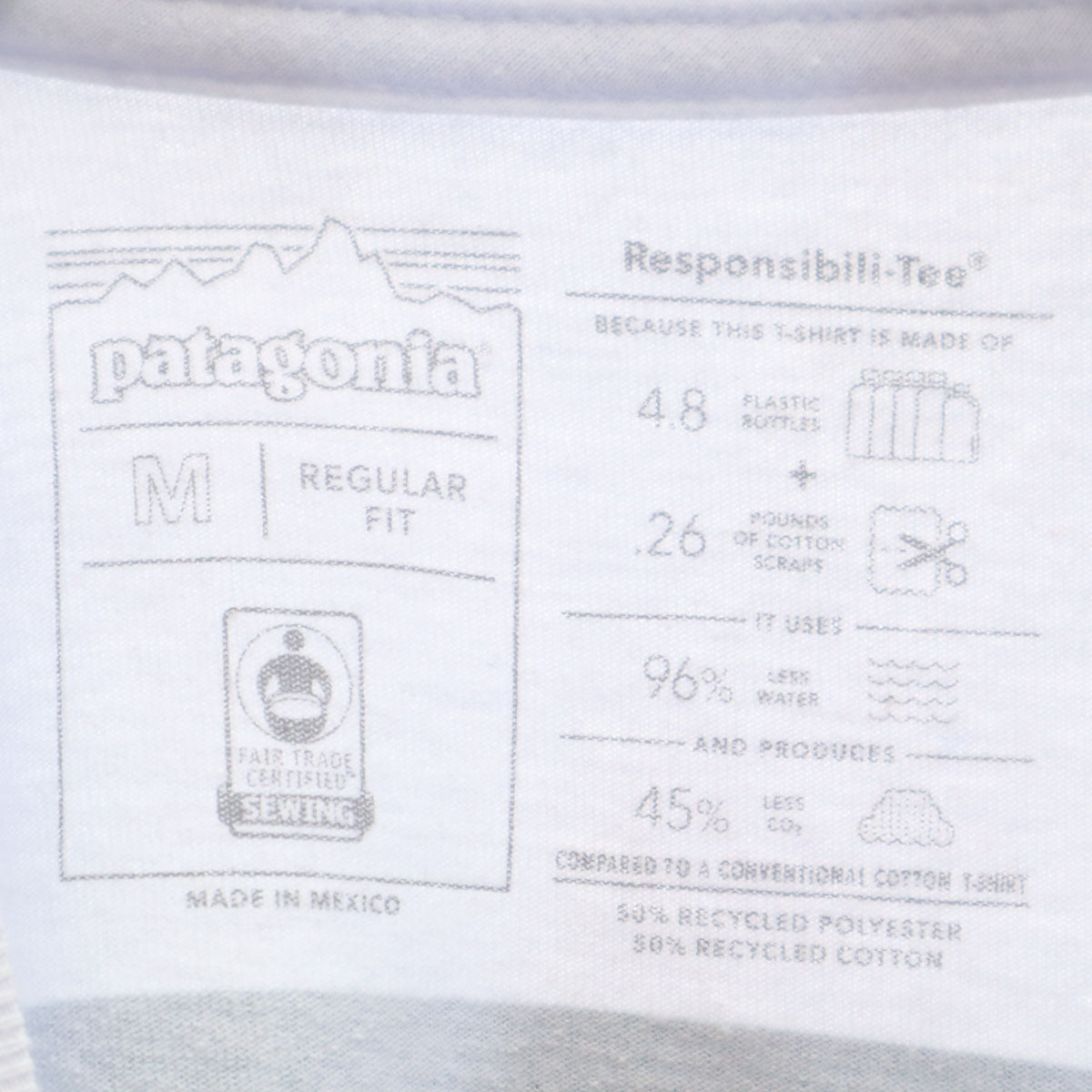 美品 patagonia パタゴニア バックプリント 長袖 Tシャツ M ブルーホワイト 38517SP22 アウトドア ロンT メンズ