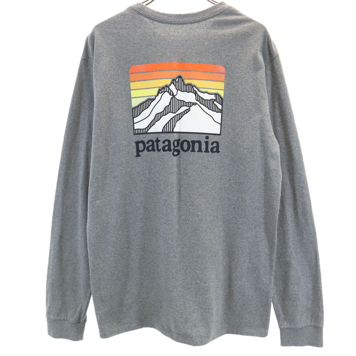 patagonia パタゴニア バックプリント 長袖 Tシャツ S グレー 38517FA20 アウトドア ロンT メンズ