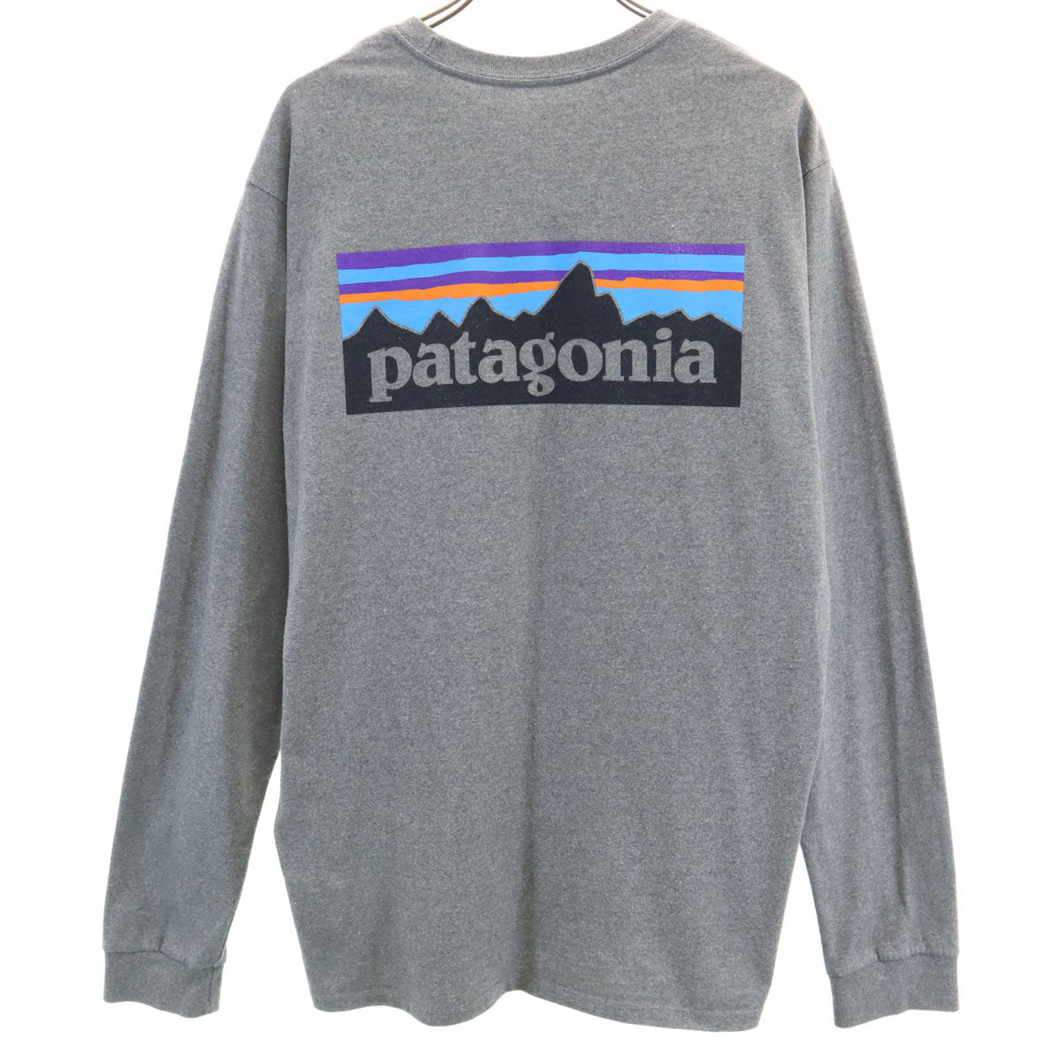 patagonia パタゴニア バックロゴ 長袖 Tシャツ S グレー 38518FA20 アウトドア ロンT メンズ