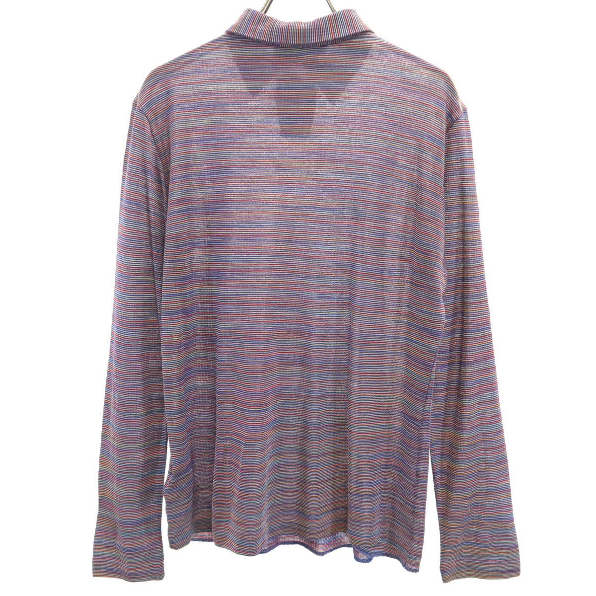 MISSONI SPORT ミッソーニスポーツ イタリア製 ボーダー柄 長袖 ポロシャツ 44 マルチ レディース