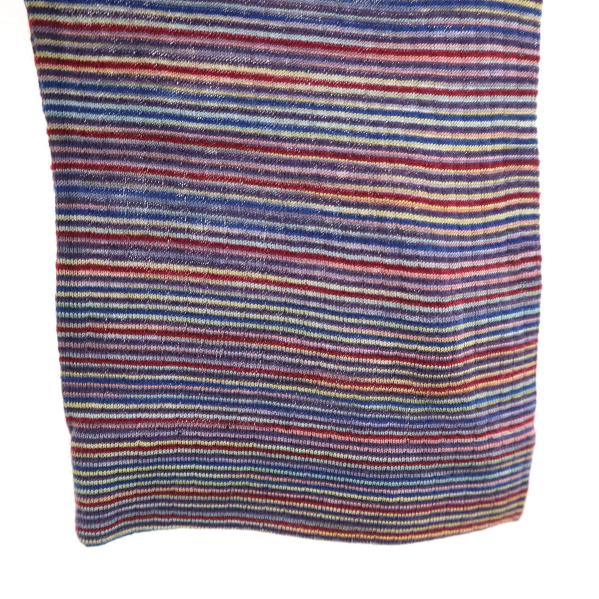 MISSONI SPORT ミッソーニスポーツ イタリア製 ボーダー柄 長袖 ポロシャツ 44 マルチ レディース