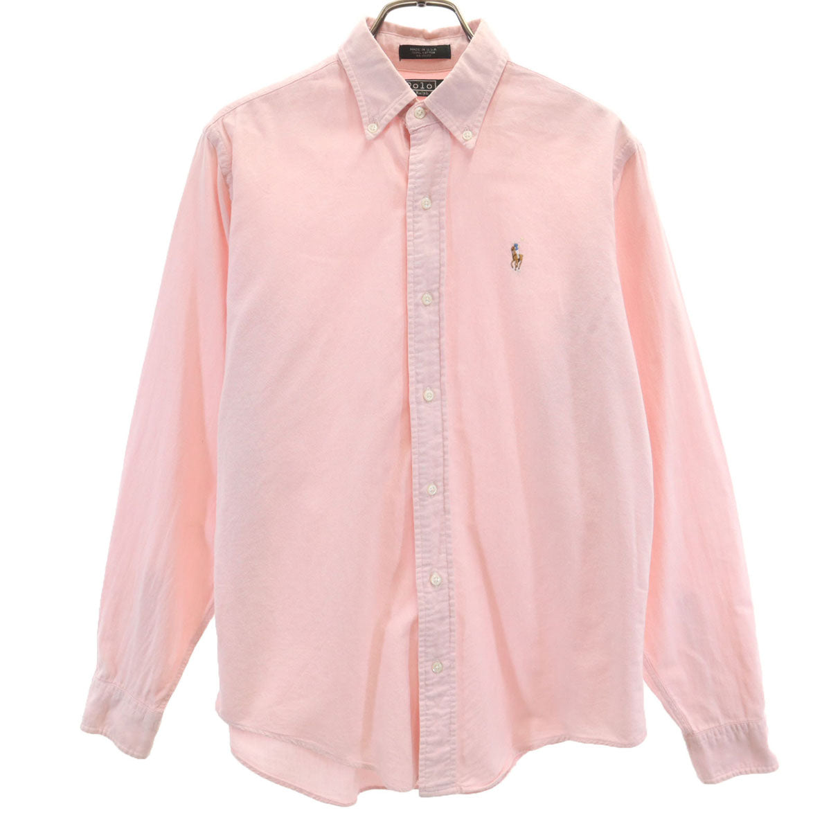 Polo by Ralph Lauren ポロバイラルフローレン 80s USA製 ヴィンテージ 緑タグ ボーイズ 長袖 オックスフォード ボタンダウンシャツ 18 ピンク キッズ