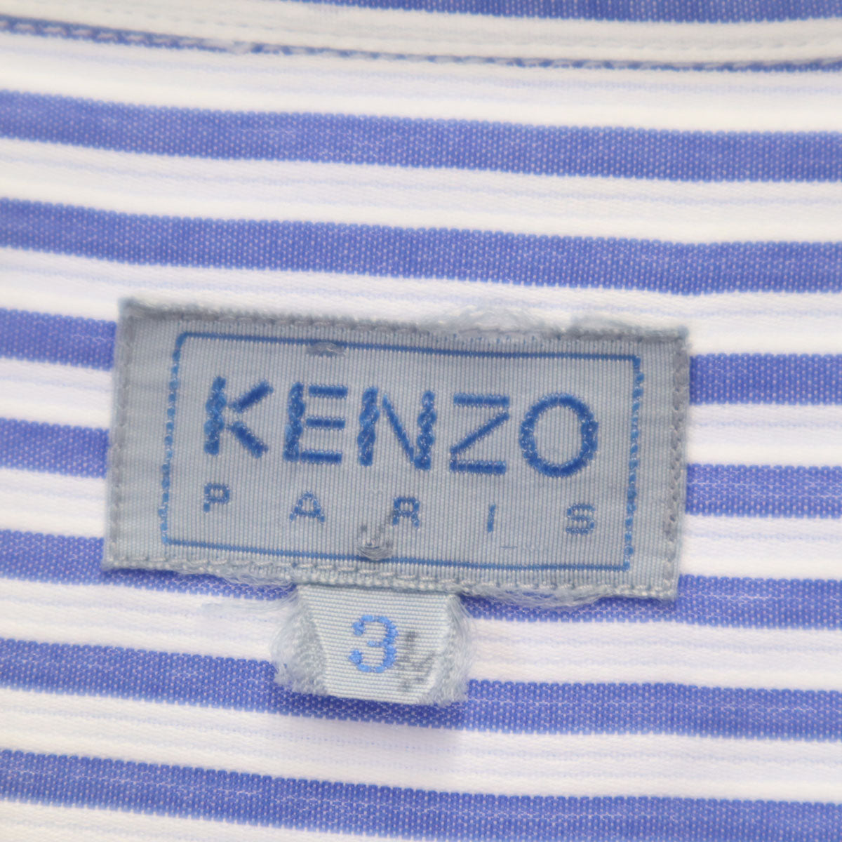 KENZO ケンゾー 90s オールド ストライプ柄 長袖 シャツ 3 ブルー メンズ