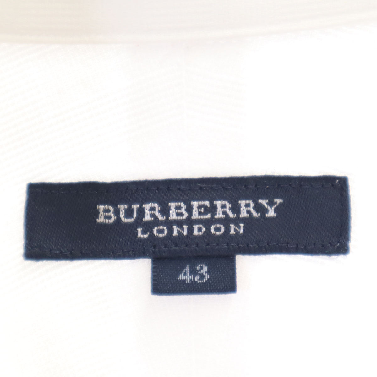 BURBERRY LONDON バーバリーロンドン チェック柄 長袖 コットンシャツ 43 ホワイト 三陽商会 メンズ