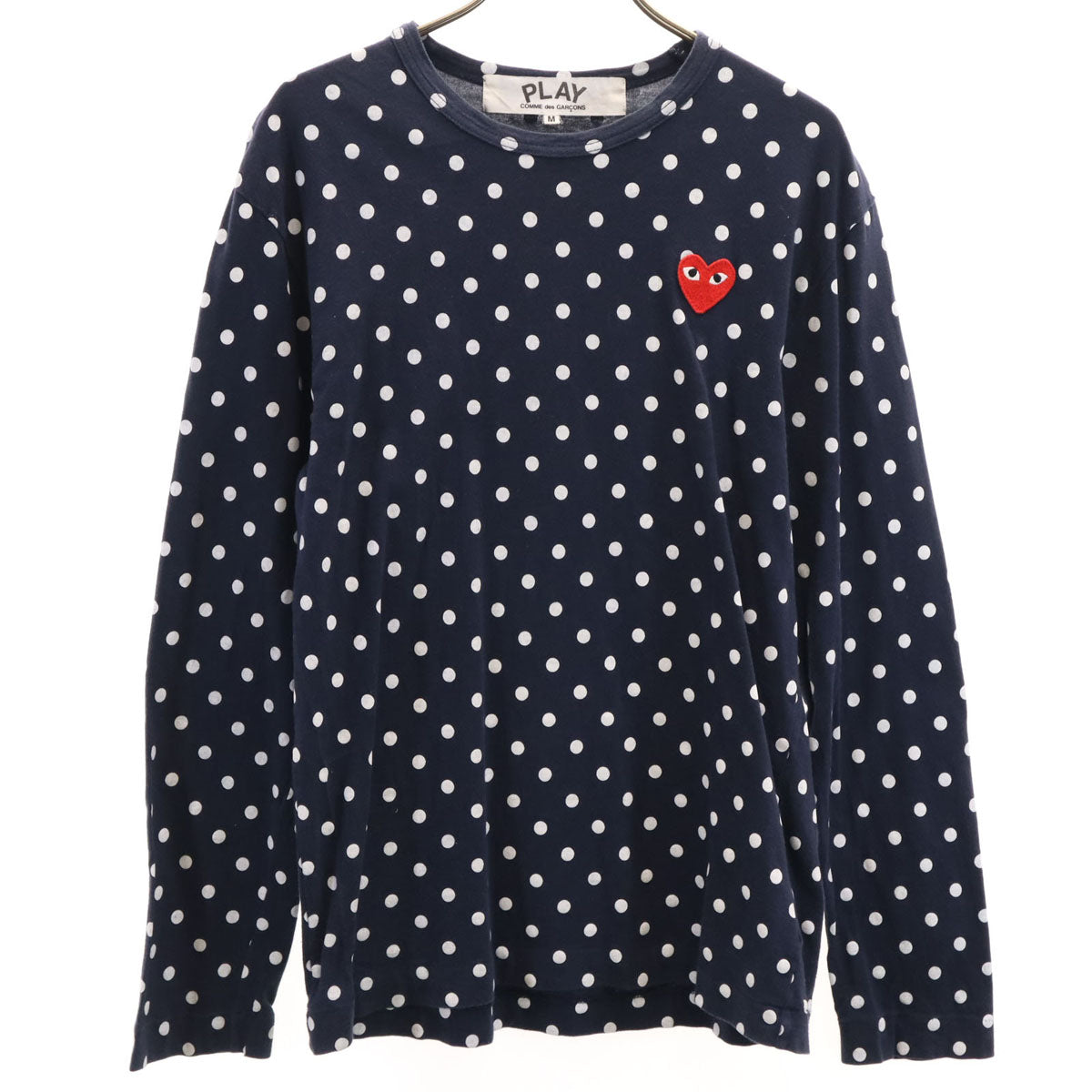 PLAY COMME des GARCONS プレイコムデギャルソン 2011年 日本製 ドット柄 長袖 Tシャツ M ネイビー ロンT メンズ