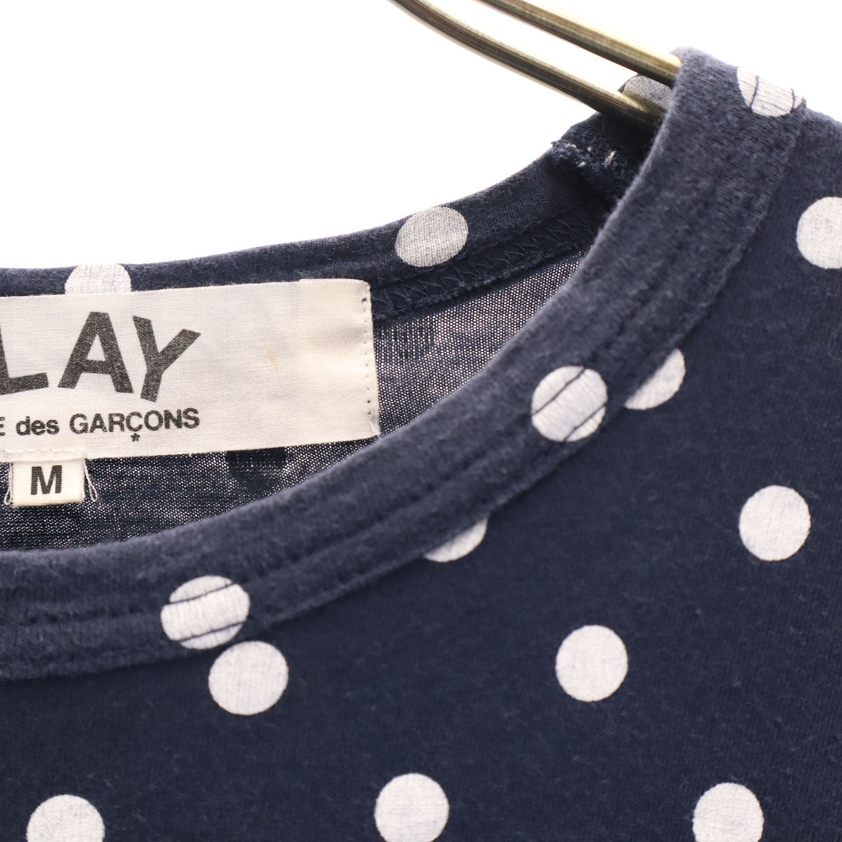 PLAY COMME des GARCONS プレイコムデギャルソン 2011年 日本製 ドット柄 長袖 Tシャツ M ネイビー ロンT メンズ