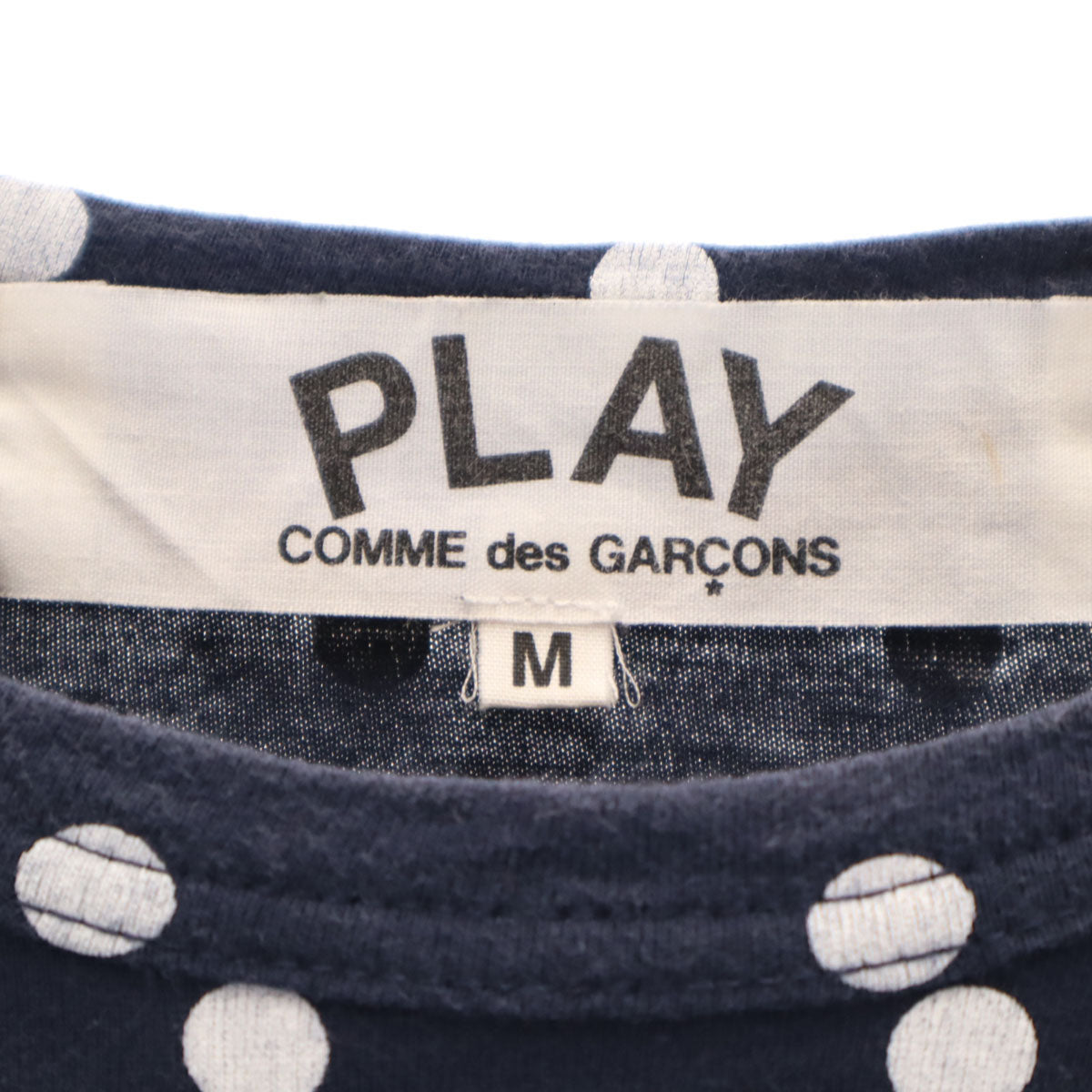 PLAY COMME des GARCONS プレイコムデギャルソン 2011年 日本製 ドット柄 長袖 Tシャツ M ネイビー ロンT メンズ