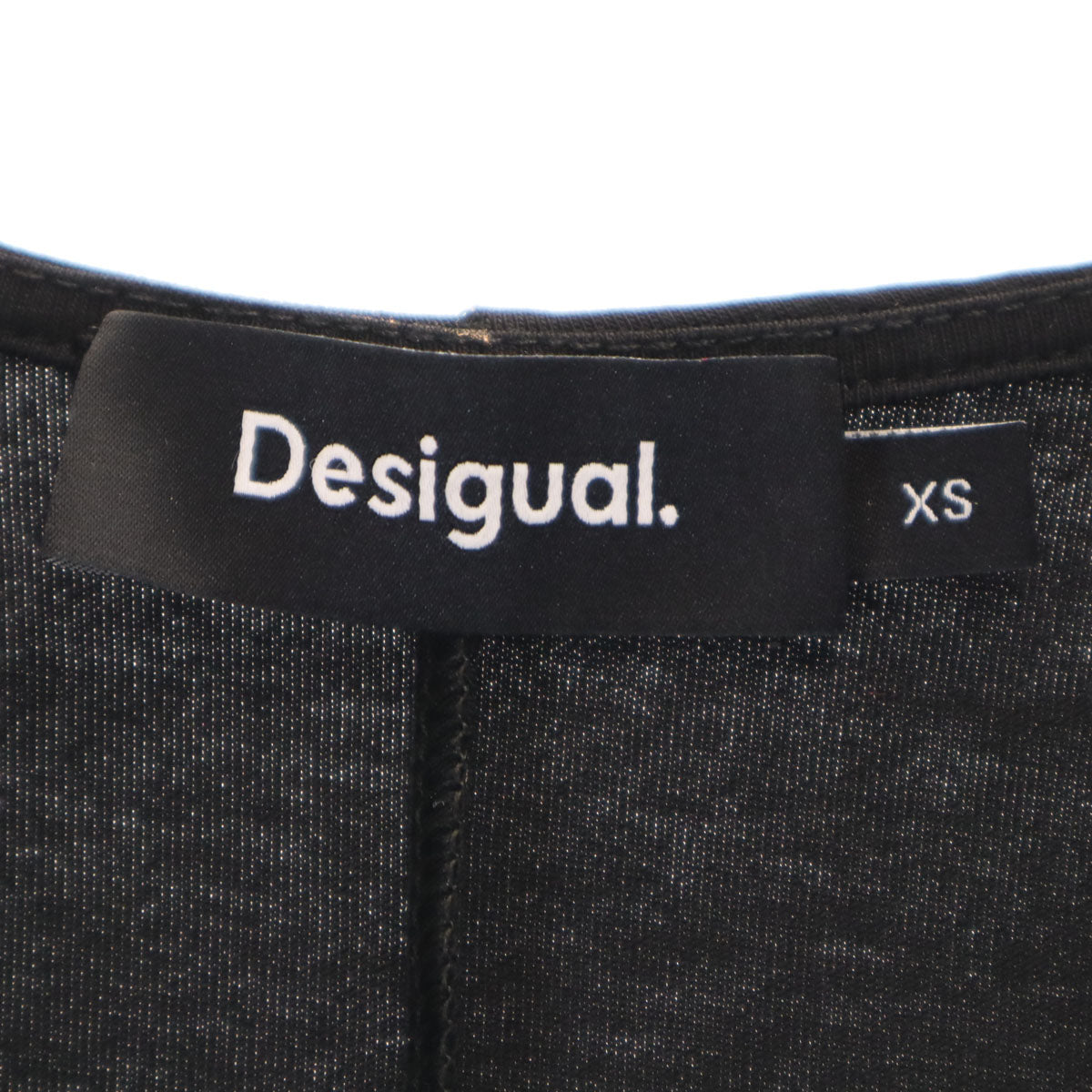 Desigual デシグアル 半袖 ロングワンピース XS ブラック レディース