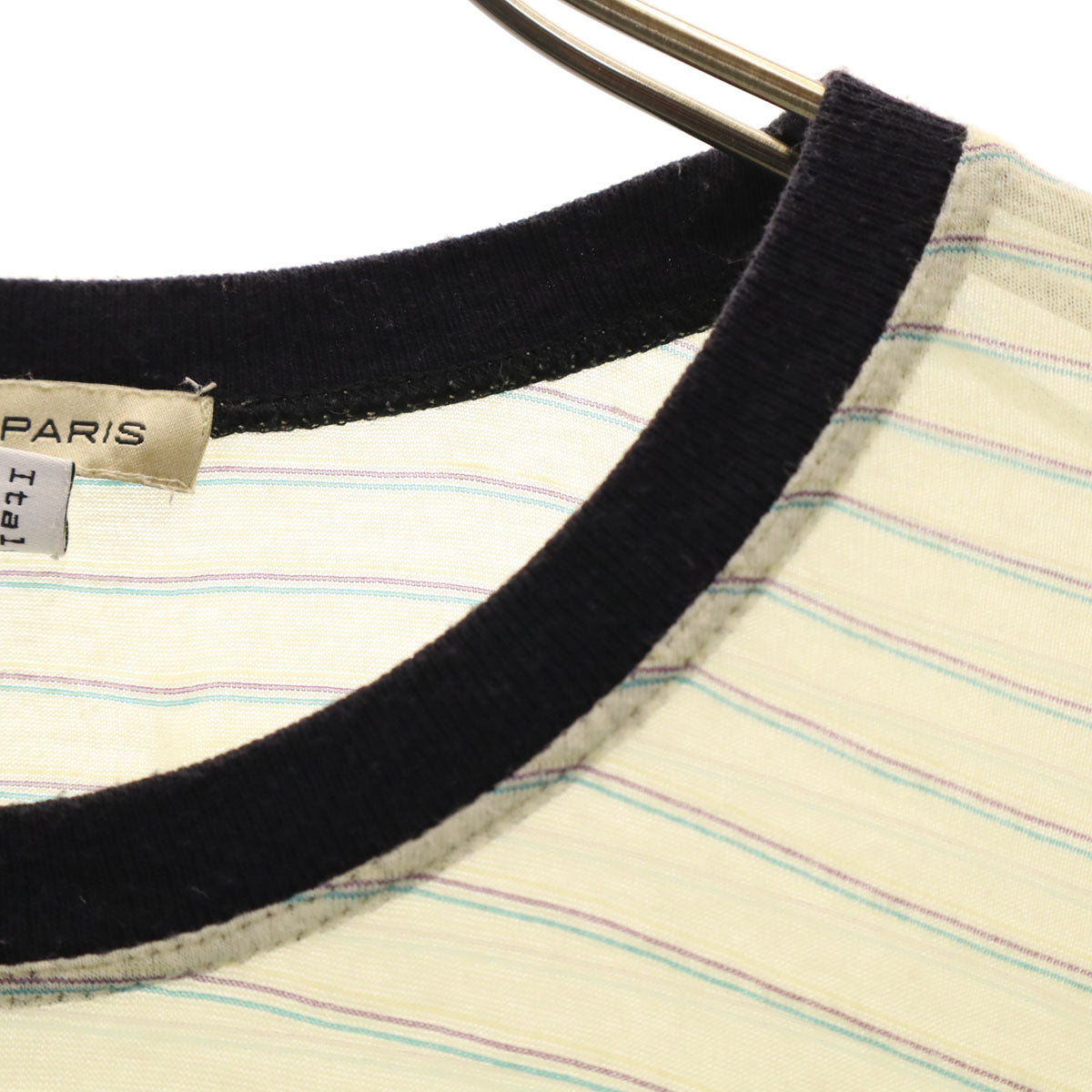 BALENCIAGA.PARIS バレンシアガ パリス UNITED ARROWS ユナイテッドアローズ取扱 イタリア製 ボーダー柄 ノースリーブ ワンピース S ライトイエロー レディース