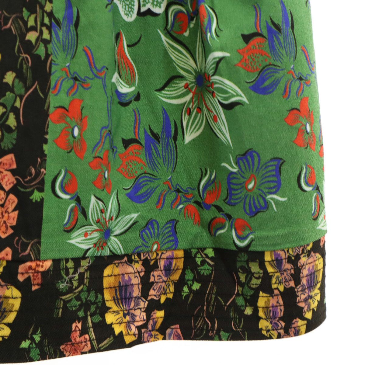 未使用 Desigual デシグアル M. Christian Lacroix ムッシュ・クリスチャン・ラクロワ コラボ 花柄 半袖 パッチワーク シャツワンピース S マルチ レディース