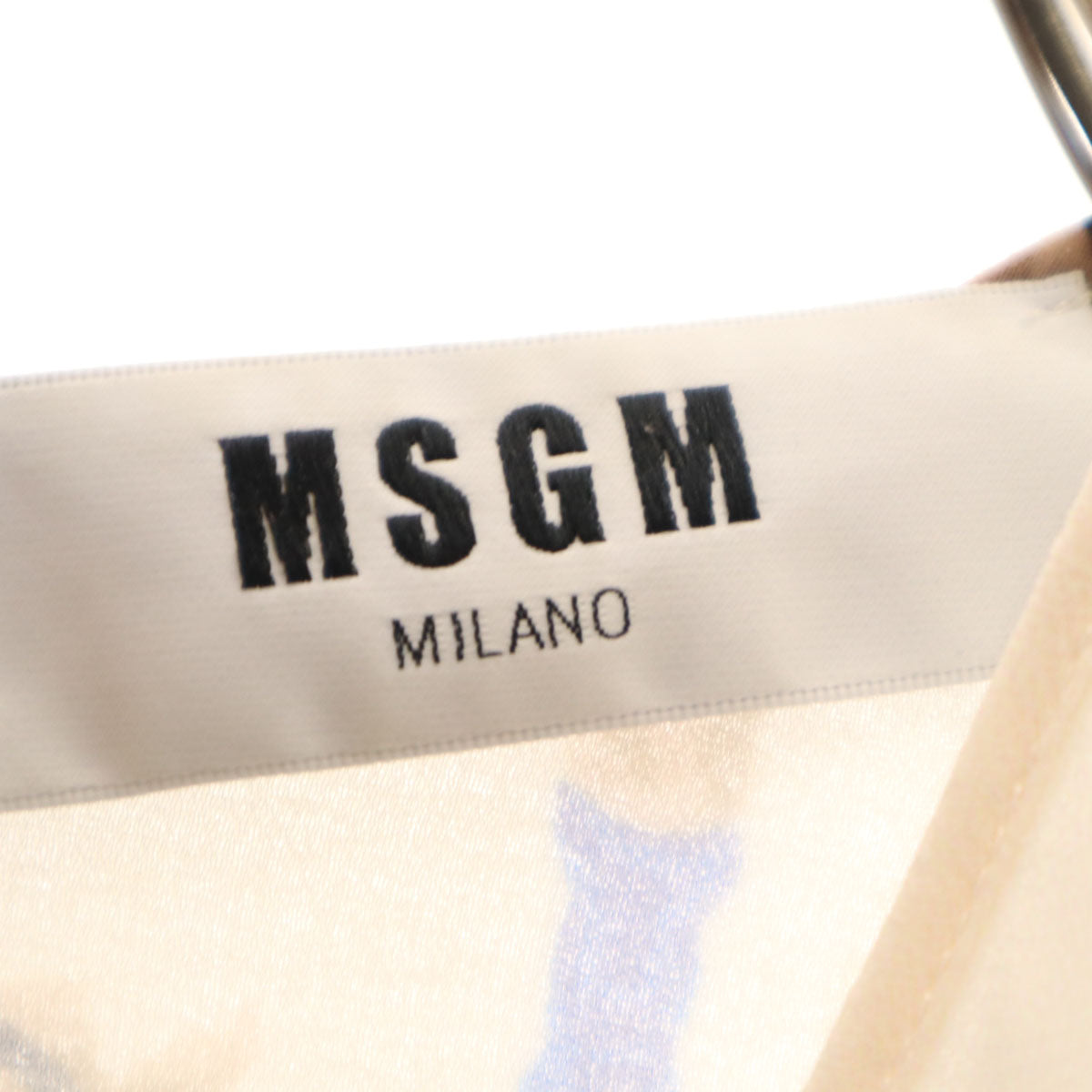MSGM エムエスジーエム イタリア製 ホース柄 ノースリーブ シアー チュニック 40 ベージュ 馬 レディース