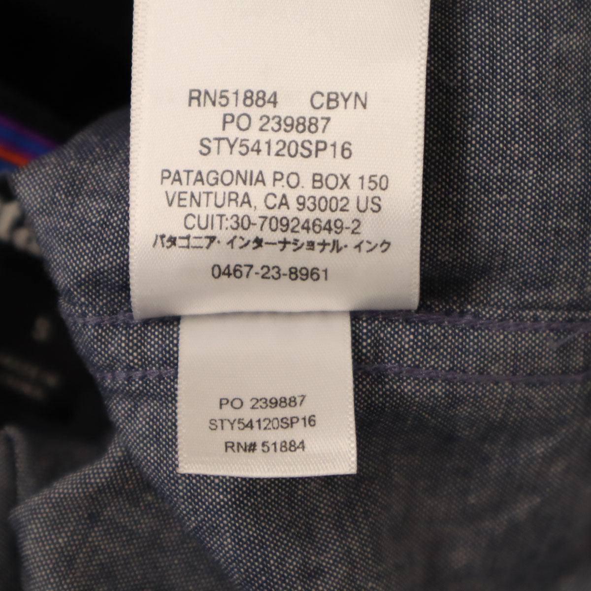 patagonia パタゴニア 半袖 ボタンダウンシャツ S ネイビー 54120SP16 アウトドア メンズ