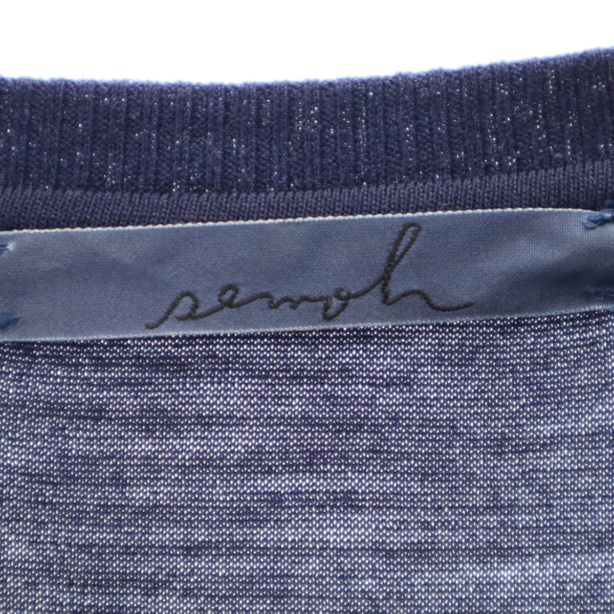美品 semoh セモー 日本製 半袖 Tシャツ 1 ネイビー 無地 メンズ
