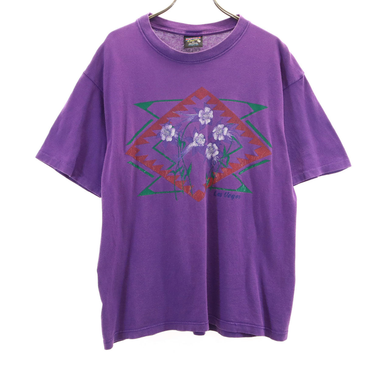 SOFFE ソフィー 90s USA製 オールド 花 半袖 Tシャツ M パープル メンズ