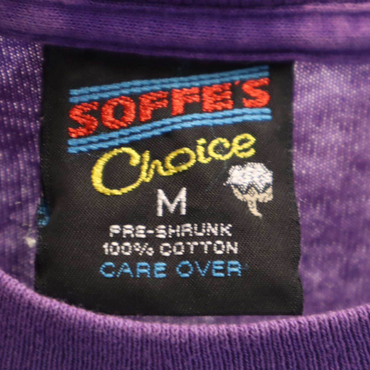 SOFFE ソフィー 90s USA製 オールド 花 半袖 Tシャツ M パープル メンズ