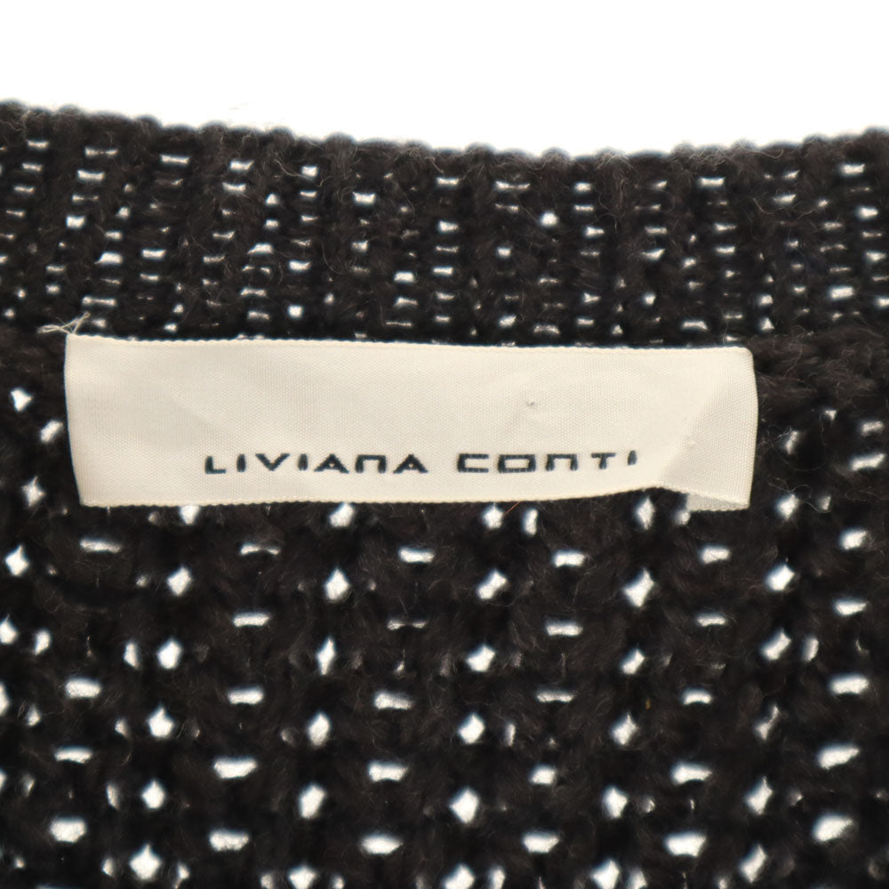 LIVIANA CONTI リビアナコンティ イタリア製 長袖 セーター S チャコールグレー ニット レディース