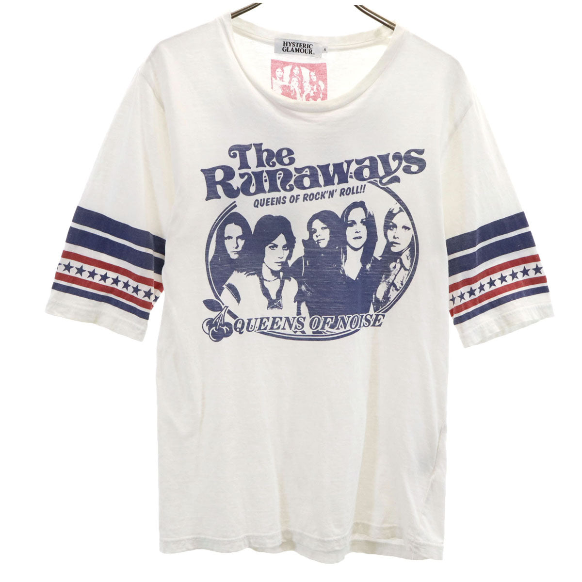 HYSTERIC GLAMOUR ヒステリックグラマー 日本製 THE RUNAWAYS 半袖 Tシャツ S ホワイト ザ・ランナウェイズ ロック バンT メンズ