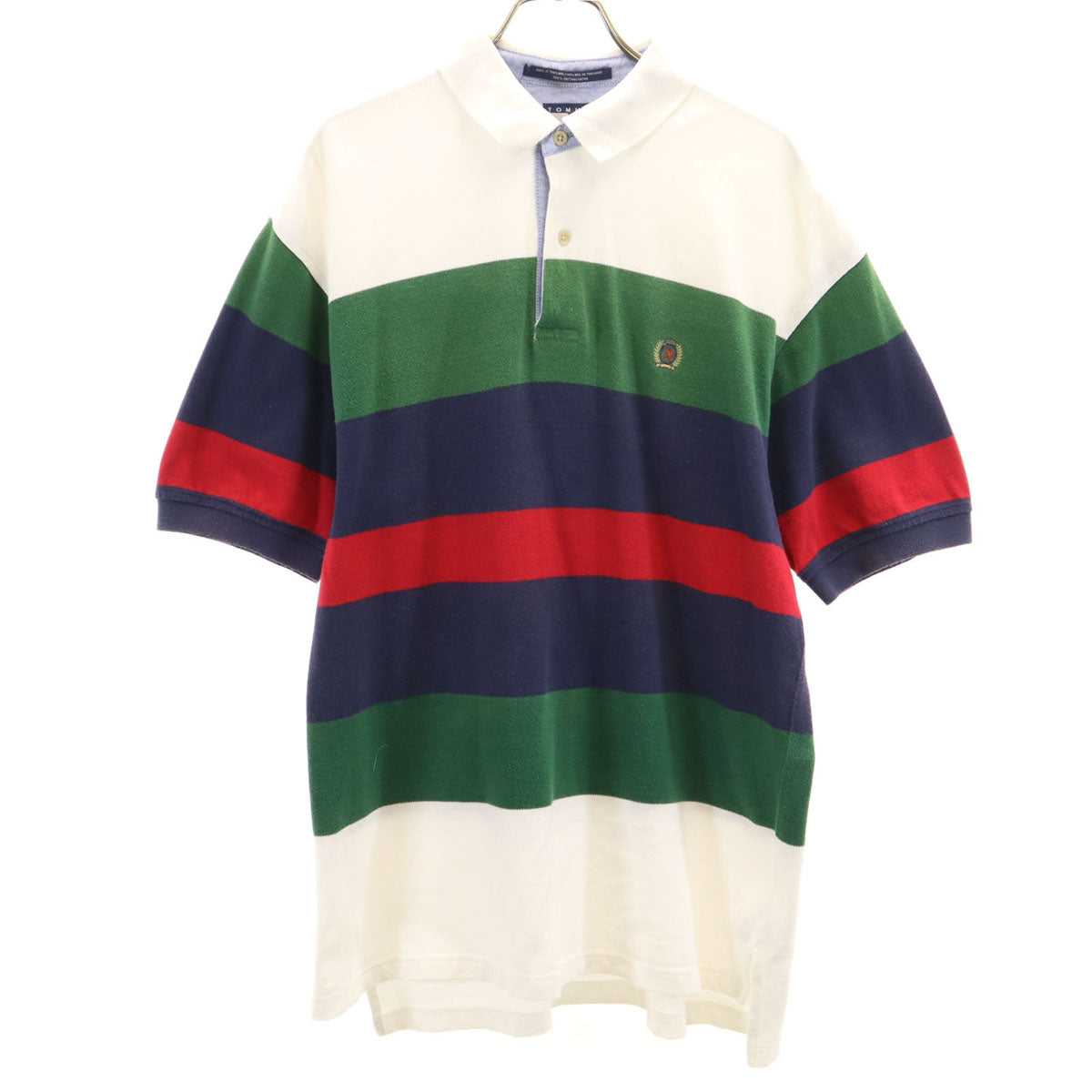 TOMMY HILFIGER トミーヒルフィガー 90s オールド 半袖 ポロシャツ M ホワイト 鹿の子 メンズ