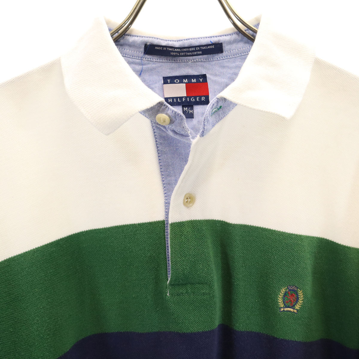 TOMMY HILFIGER トミーヒルフィガー 90s オールド 半袖 ポロシャツ M ホワイト 鹿の子 メンズ