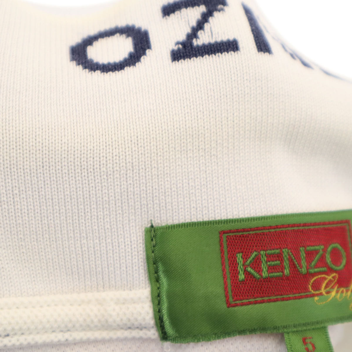 KENZO GOLF ケンゾーゴルフ 90s オールド 半袖 ポロシャツ 5 ホワイト 鹿の子 メンズ