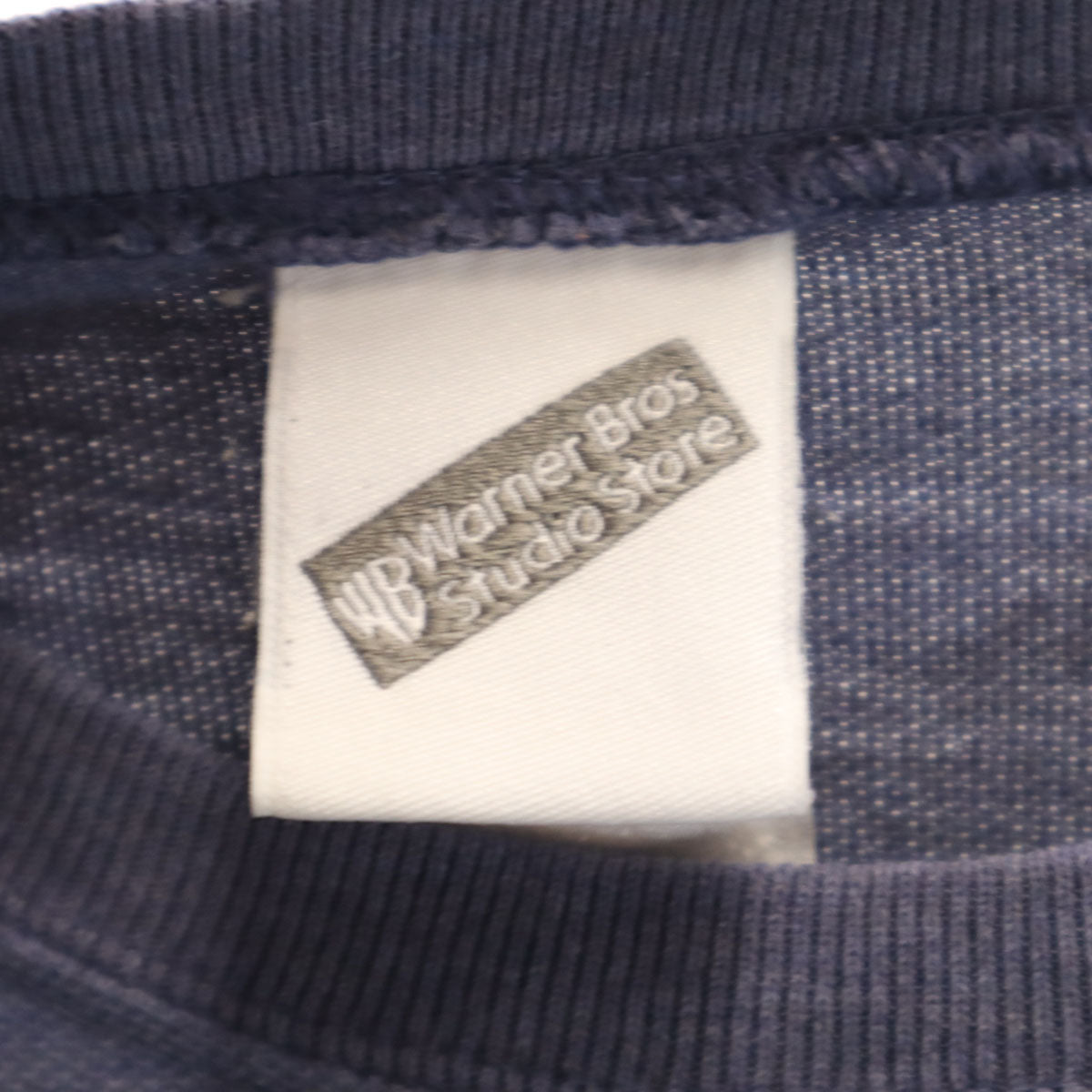 WARNER BROS. STUDIO STORE ワーナーブラザーススタジオストア ルーニー・テューンズ刺繍 半袖 Tシャツ XXL ネイビー 鹿の子 ビッグサイズ メンズ