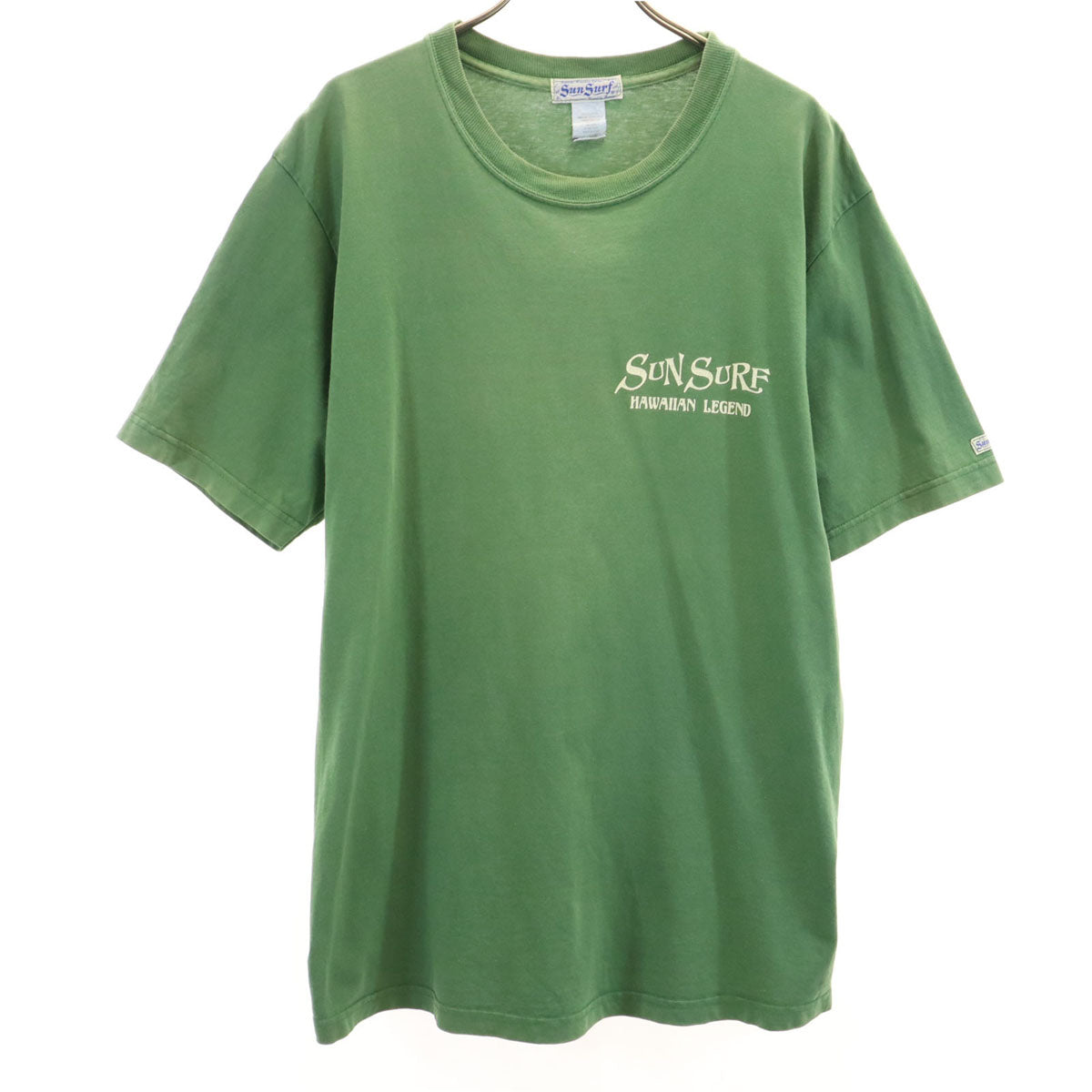 SUN SURF サンサーフ バックプリント タイガー 半袖 Tシャツ L グリーン系 メンズ