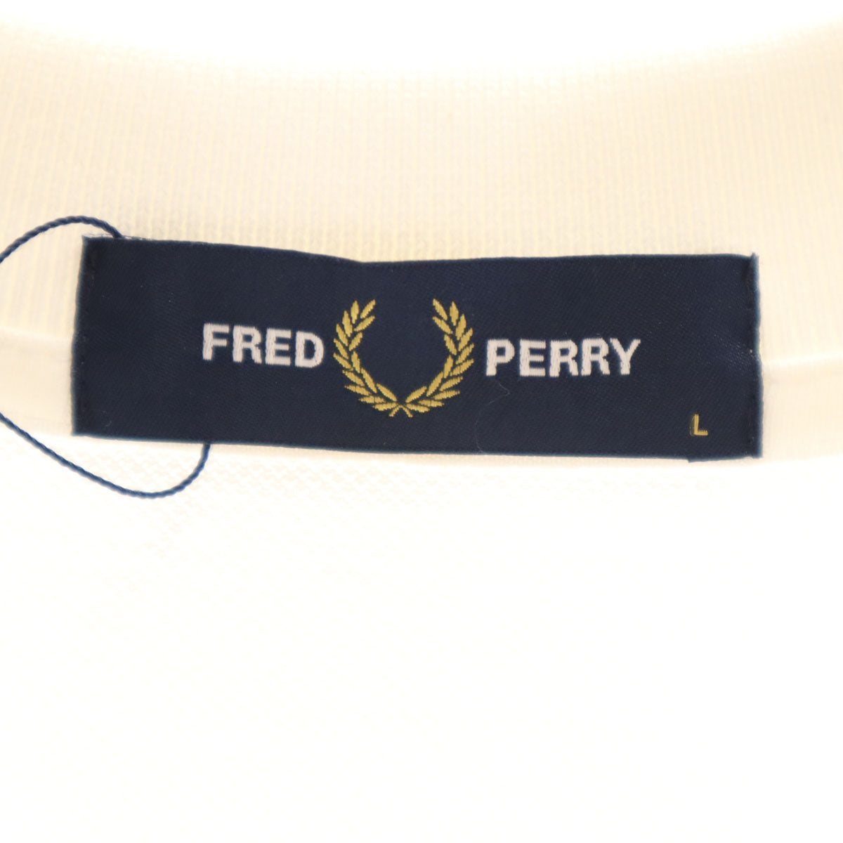未使用 FRED PERRY フレッドペリー 半袖 ポロシャツ L ホワイト系 鹿の子地 メンズ