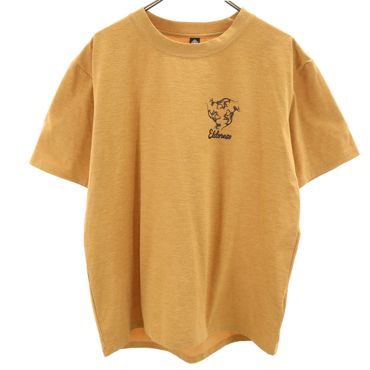 美品 ELDORESO エルドレッソ バックプリント ボーン 半袖 Tシャツ L キャメル メンズ