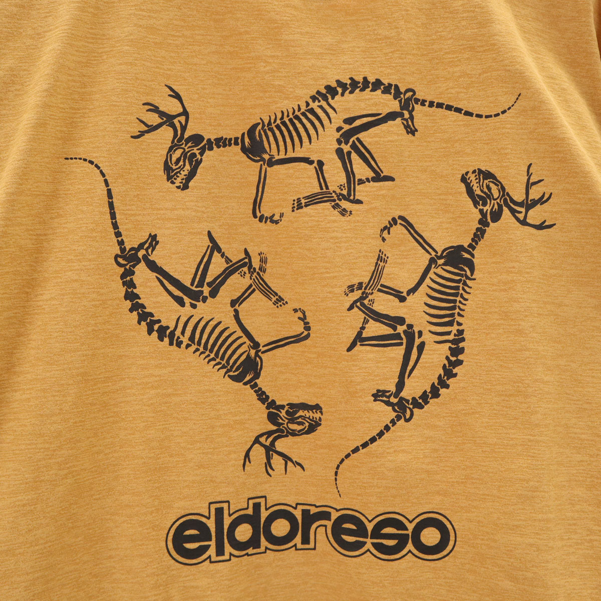 美品 ELDORESO エルドレッソ バックプリント ボーン 半袖 Tシャツ L キャメル メンズ