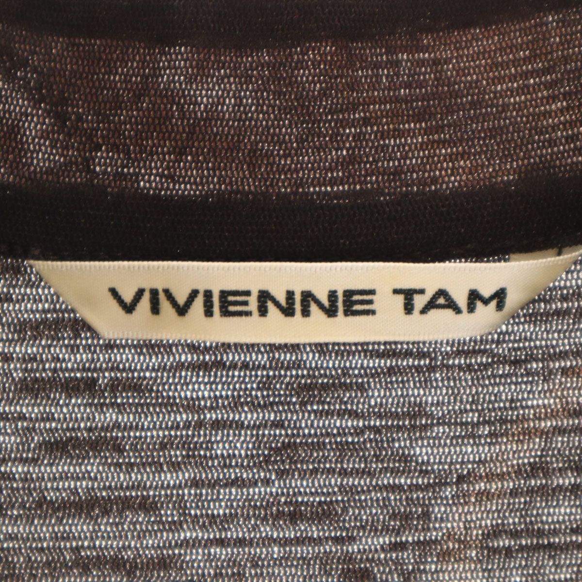 VIVIENNE TAM ヴィヴィアンタム 日本製 総柄 ノースリーブ カットソー 0 ダークブラウン レディース