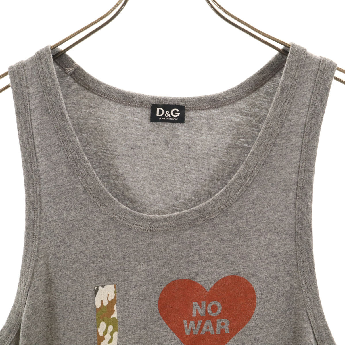 D&G DOLCE&GABBANA ディーアンドジードルチェアンドガッバーナ LOVE タンクトップ S グレー レディース