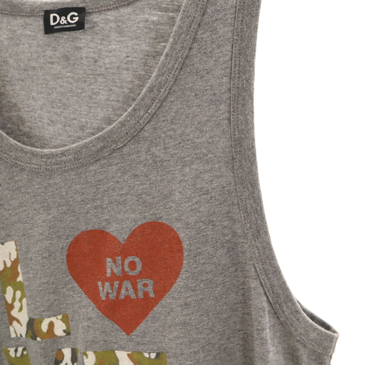 D&G DOLCE&GABBANA ディーアンドジードルチェアンドガッバーナ LOVE タンクトップ S グレー レディース