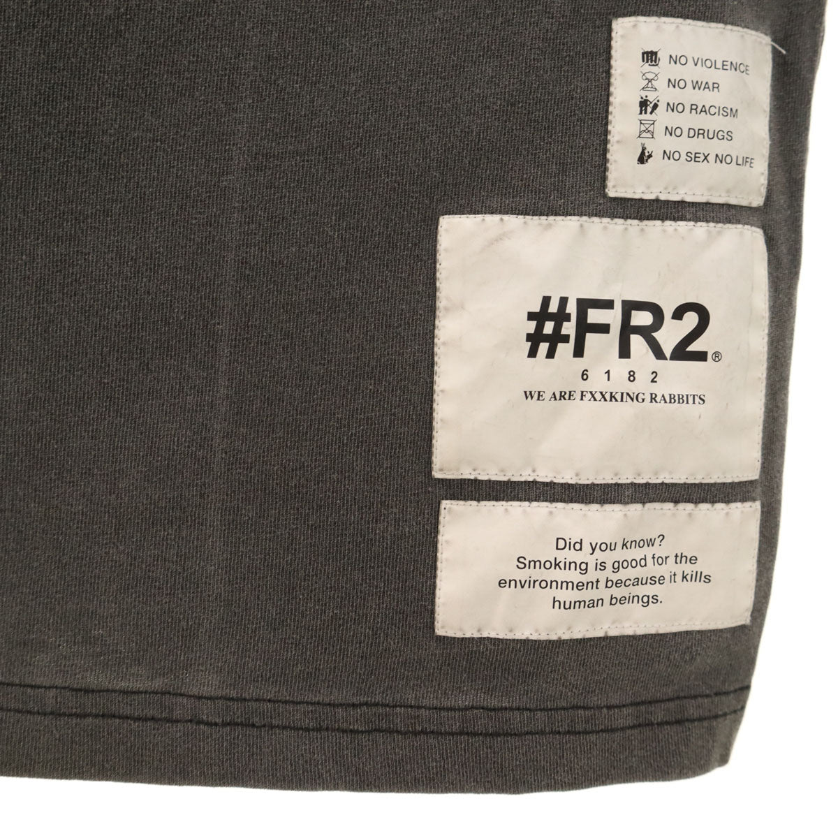 FR2 エフアールツー バックプリント エンジェル 半袖 Tシャツ M チャコールグレー メンズ