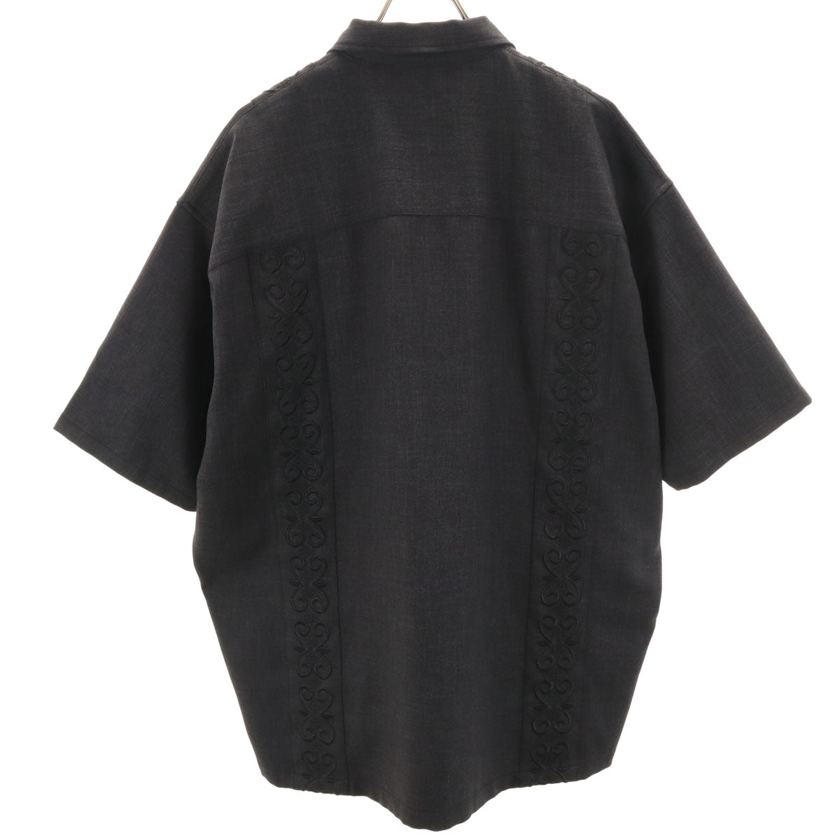 美品 FAT エフエーティー 半袖 GARCIA キューバシャツ SKINNY チャコールグレー メンズ