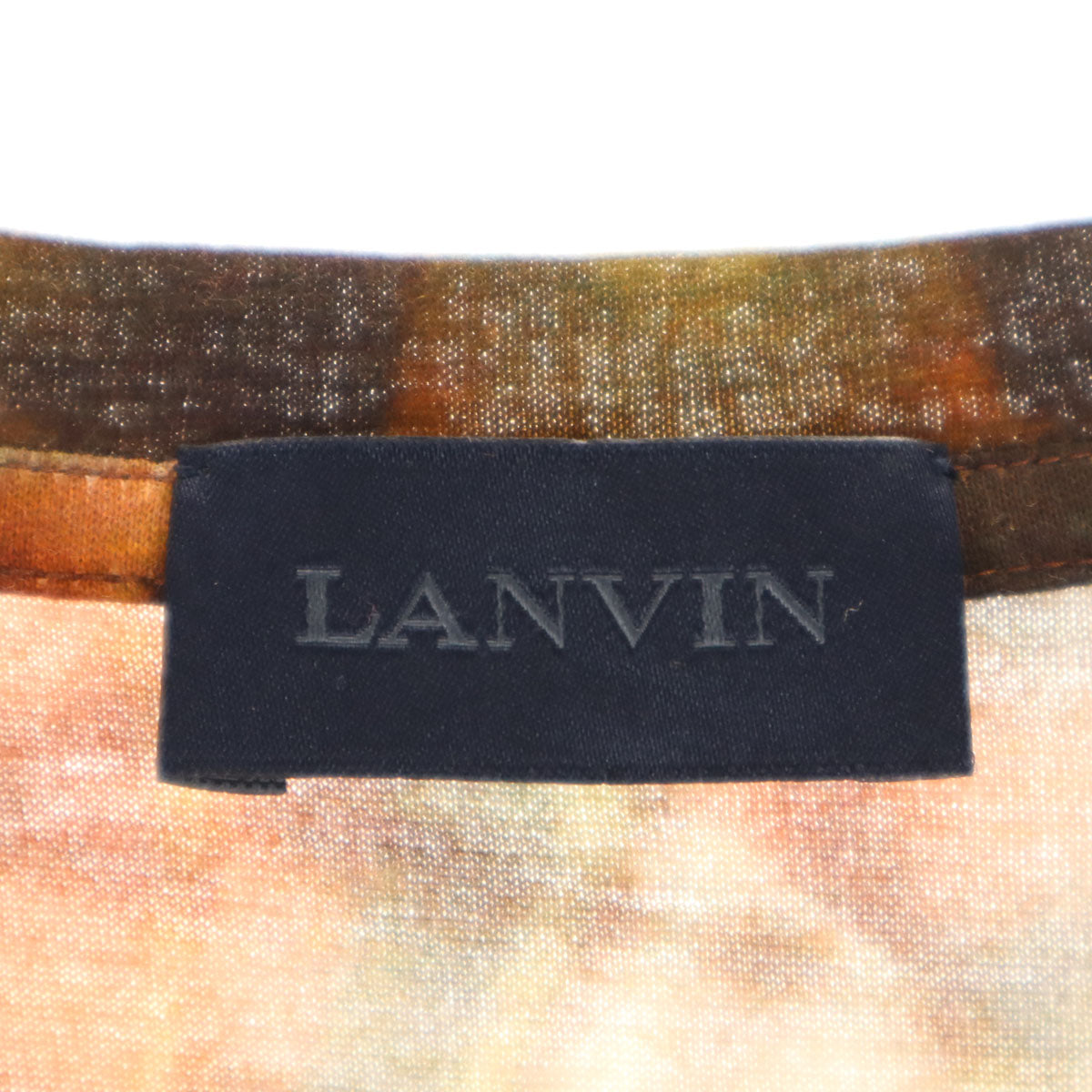 LANVIN ランバン 総柄 半袖 Tシャツ M ブラウン メンズ