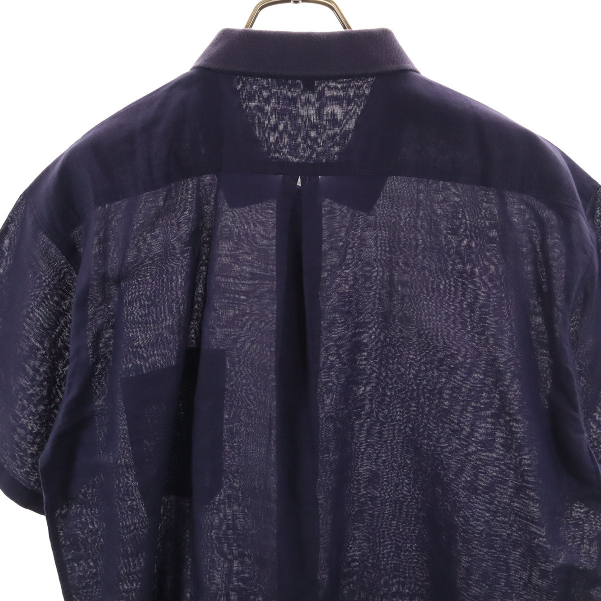 LANVIN STUDIO ランバンスタジオ リネンブレンド 半袖 シャツ 50 紺紫 メンズ
