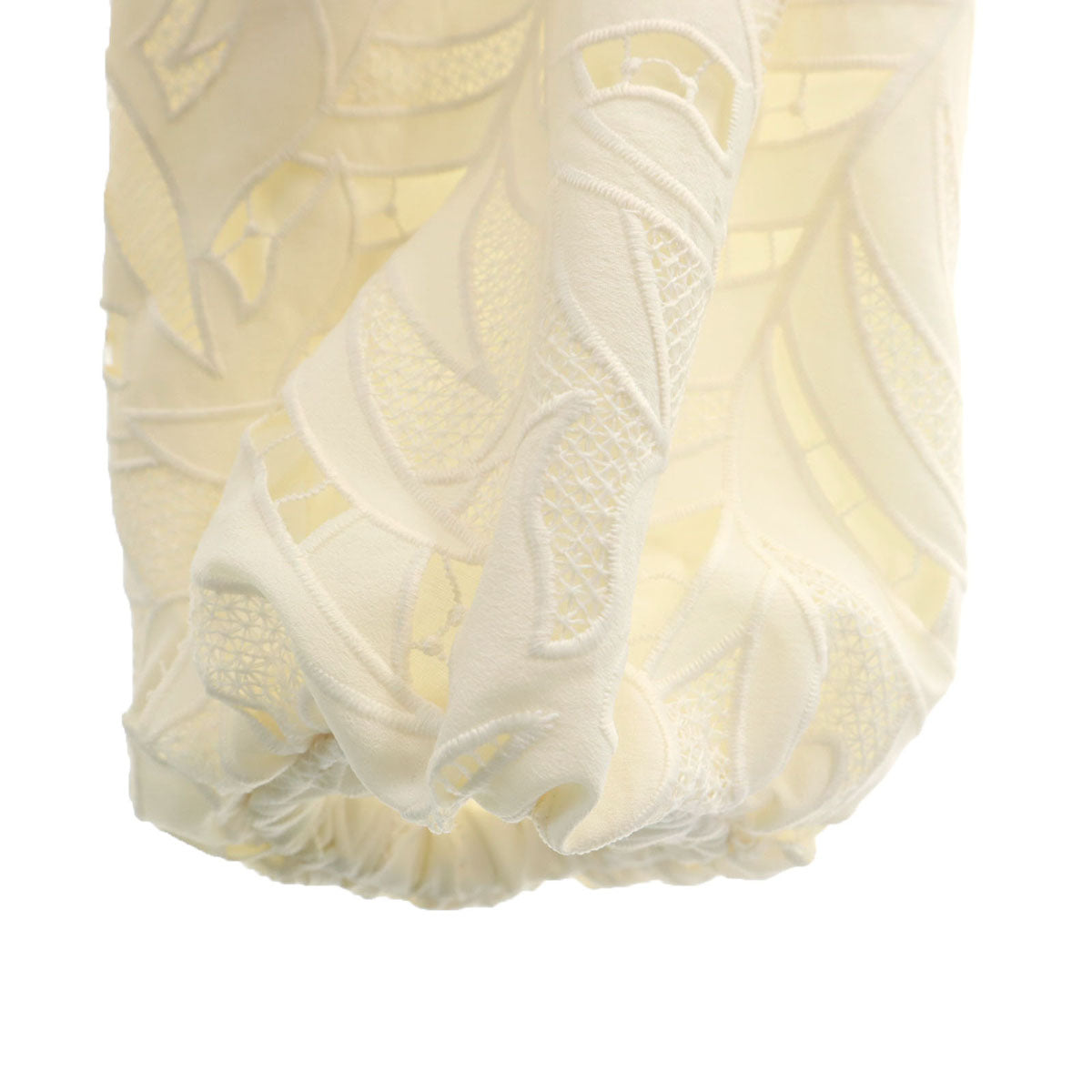 UNITED ARROWS ユナイテッドアローズ 日本製 長袖 ボートネック 総レース ブラウス 36 アイボリー プルオーバー レディース