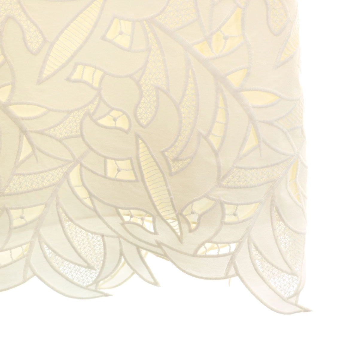 UNITED ARROWS ユナイテッドアローズ 日本製 長袖 ボートネック 総レース ブラウス 36 アイボリー プルオーバー レディース