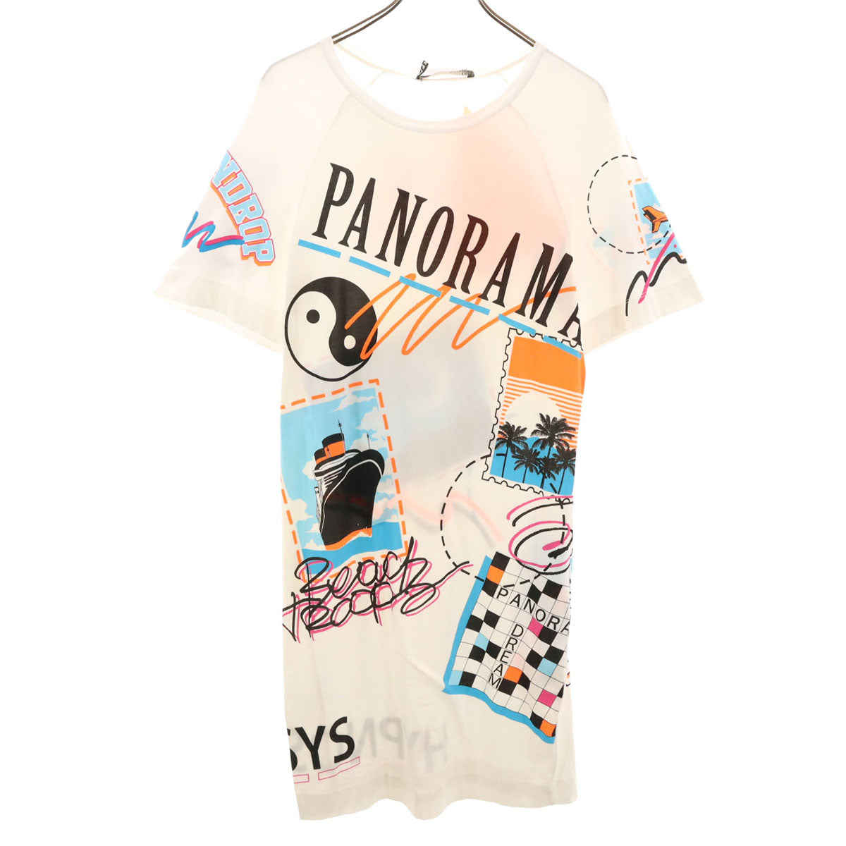 LOVEMOSCHINO ラブモスキーノ 半袖 Tシャツ ワンピース 42 ホワイト レディース