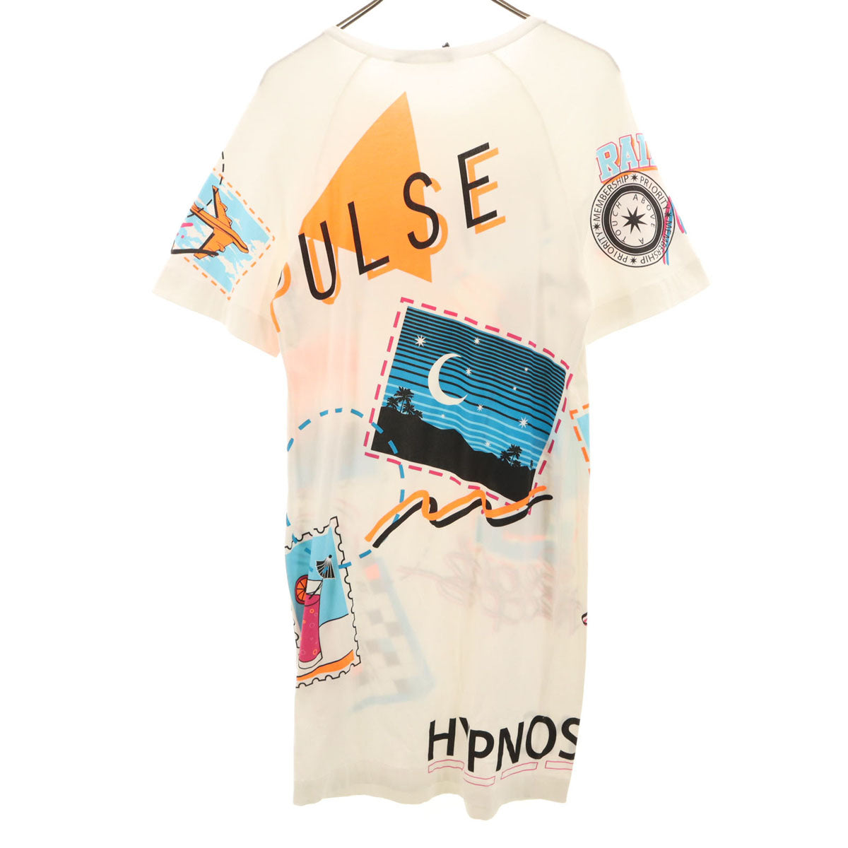 LOVEMOSCHINO ラブモスキーノ 半袖 Tシャツ ワンピース 42 ホワイト レディース