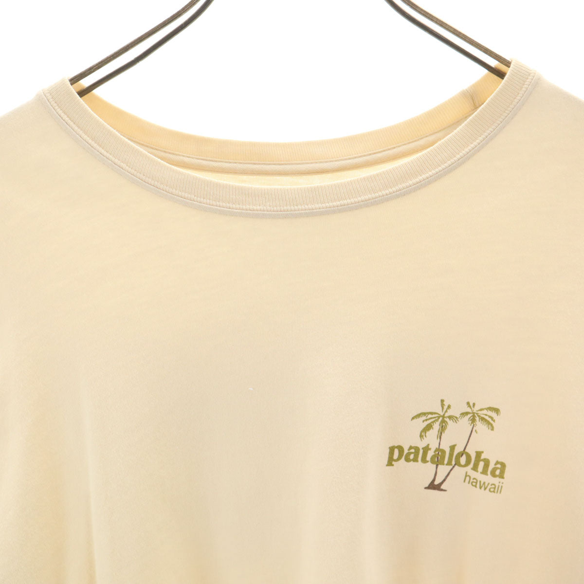 patagonia パタゴニア USA製 バックプリント パタロハ 半袖 Tシャツ L ベージュ アウトドア メンズ